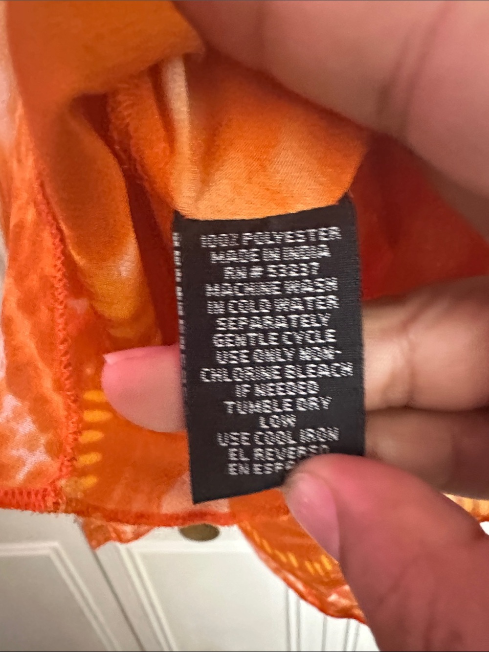 Unique Spectrum Orange Tie-Dye  Sheer Halter Top Size 1X - Picture 6 of 6